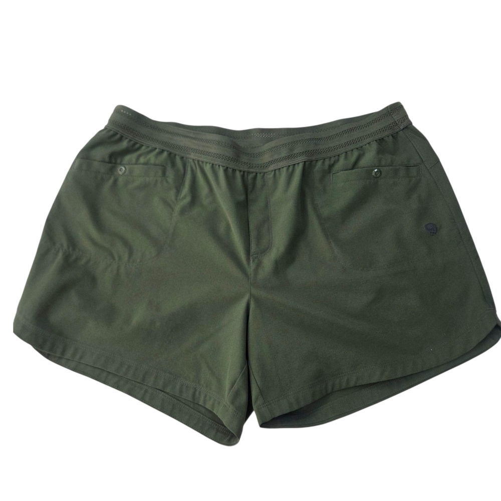 Mountain Hardwear Trail Sender Shorts Womens XL Green Hiking Quick Dry